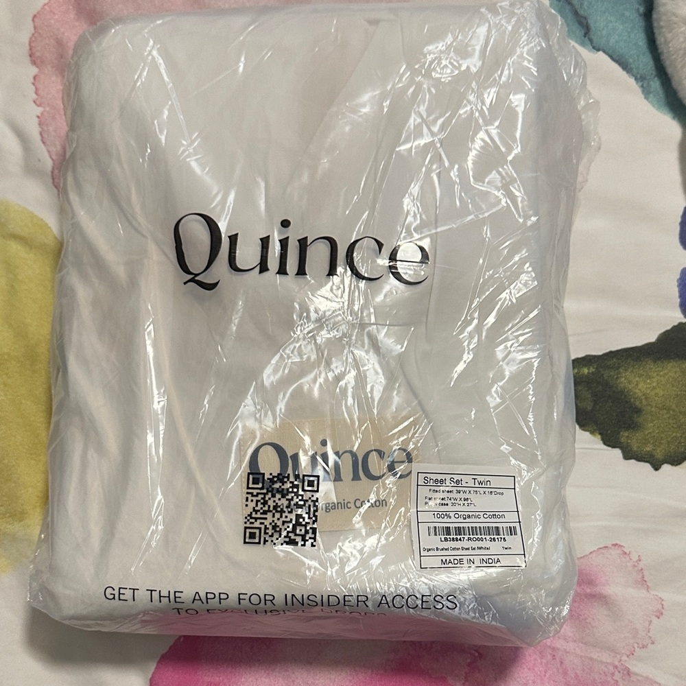 Quince Pure White Organic Cotton Twin Sheets